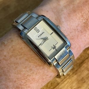 Stainless Steel Fossil Watch with Crystals